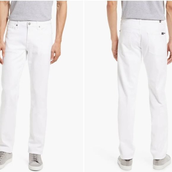 NWT! 7 For All Mankind Men's Men's Slimmy Slim Fit Stretch Jeans White 36W x 32L - Picture 1 of 7
